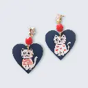 Aretes de Madera Gatos L