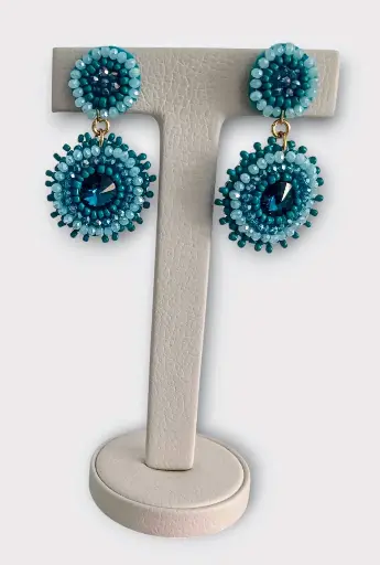 Aretes Bordados Boton XL