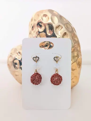 Aretes Bolitas en Punto Peruano