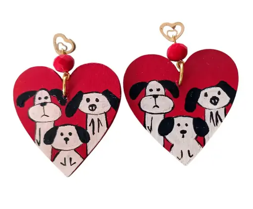 Aretes de Madera Perros L